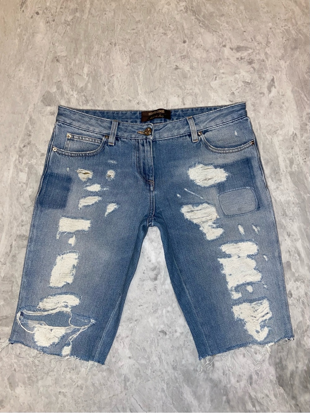Roberto Cavalli Vintage Distressed Denim Shorts